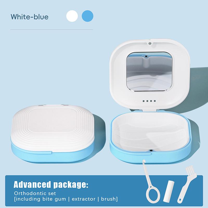 Dental Retainer Box With Mirror Magnetic Aligner Mouth Guard Container Travel Case For Teeth Braces False Denture Storage