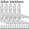 90 Degree L Joint Brackets Stainless Steel Angle Connectors Corner Brace Furniture Wood Shelf Door Cabinet Fastener with Screws