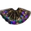 Kids Baby Girls Metallic Spider Web Tutu Skirt Led Light Up Princess Halloween Party Cosplay Carnival Flashing Ballet Dance Wear
