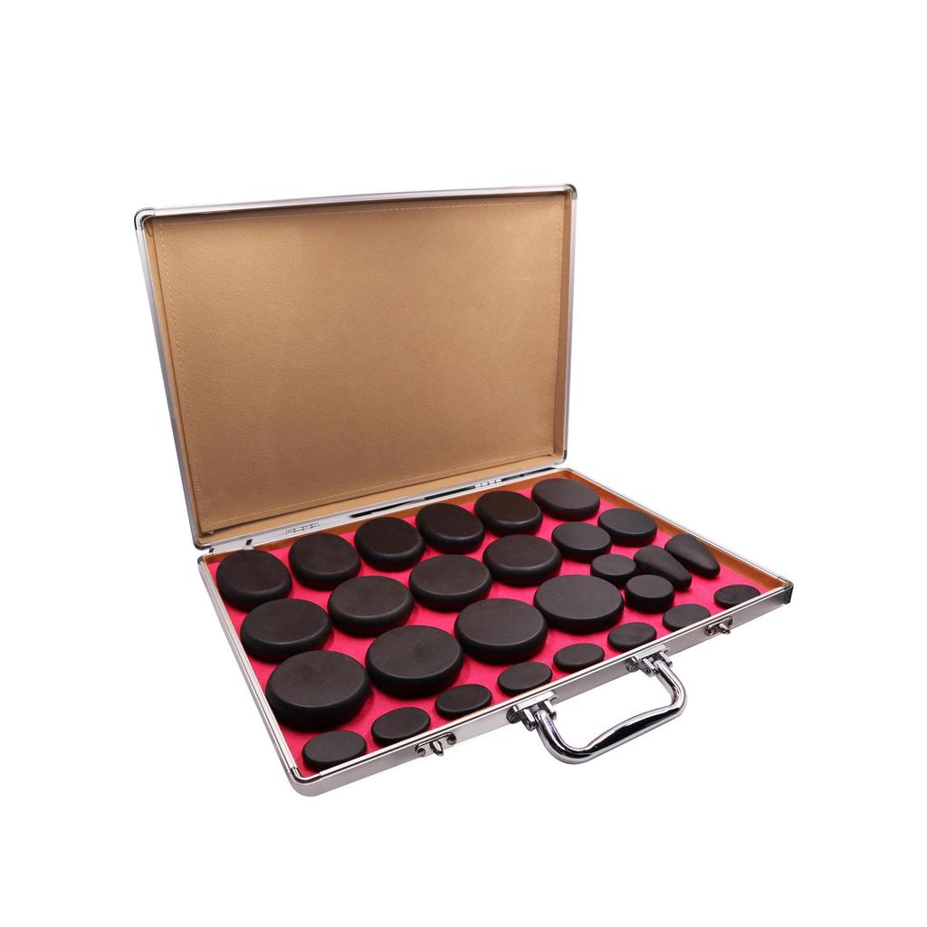 28-Piece Jade Hot Stone Massage Set with Heated Box for Spa and Physiotherapy