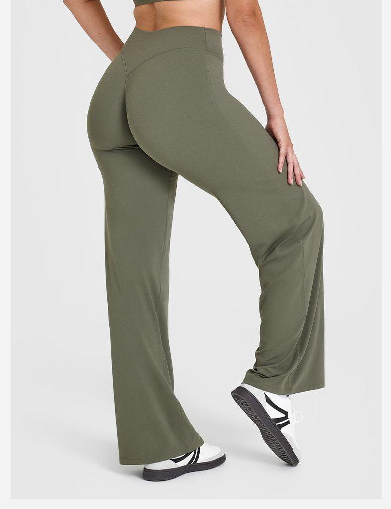 High Waist Straight Leg Yoga Pants - Women's Slimming, Breathable, Hip-Lifting, No Lines, Sports Fitness Pants