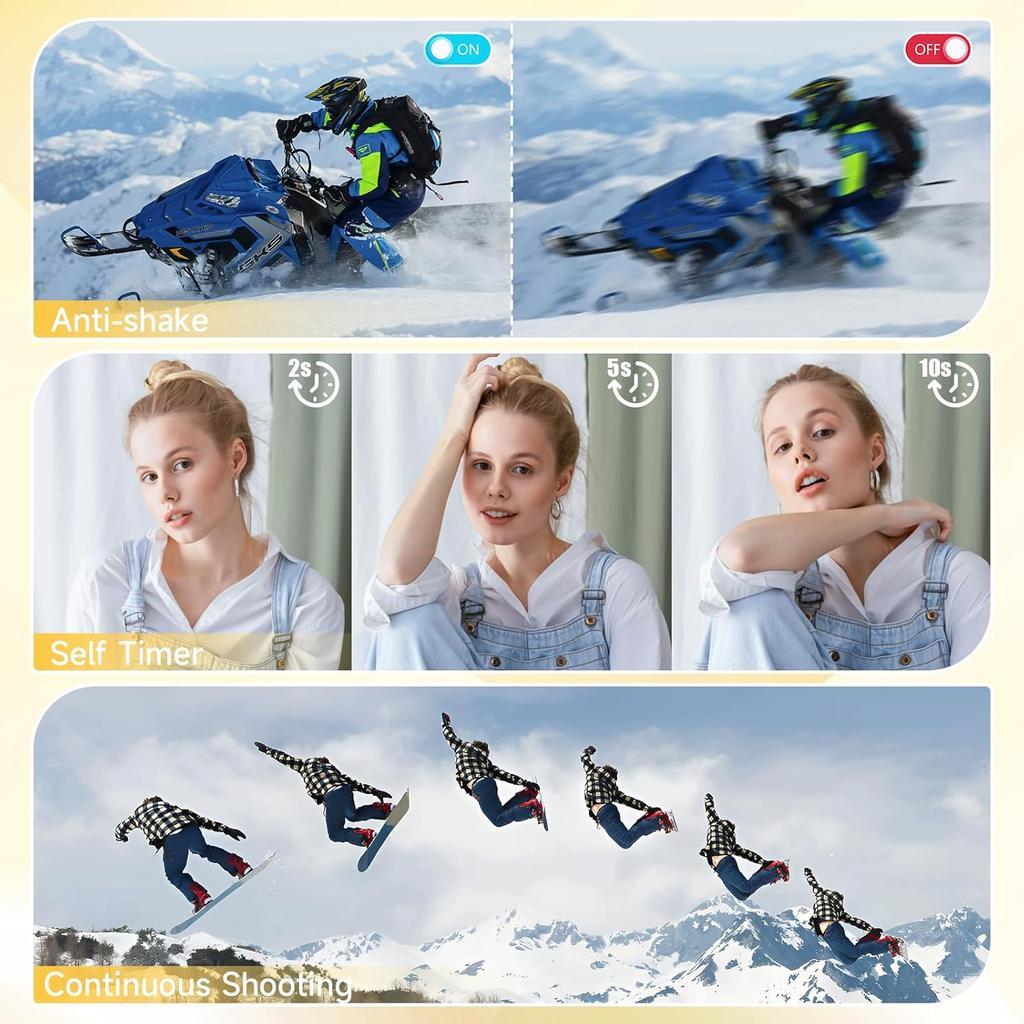 Digital Camera, Autofocus 48MP UHD 4K Vlogging Camera 16X Digital Zoom, Portable Compact Point and Shoot Digital Camera for Teens Adult Beginner with