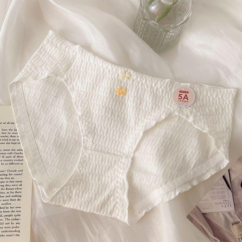 Antibacterial pure cotton Panties jacquard mid waist comfortable triangle Women’s Panties