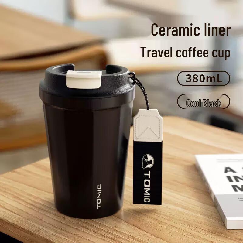 Temeike Ceramic Lined Insulated Coffee Cup