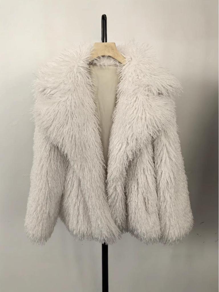 Winter Faux Fur Imitation Tan Sheepskin Short Coat