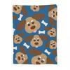 Cartoon Dog Bone Flannel Blanket  Instagram Style Warm Nap Kids Room Home Decor Throw