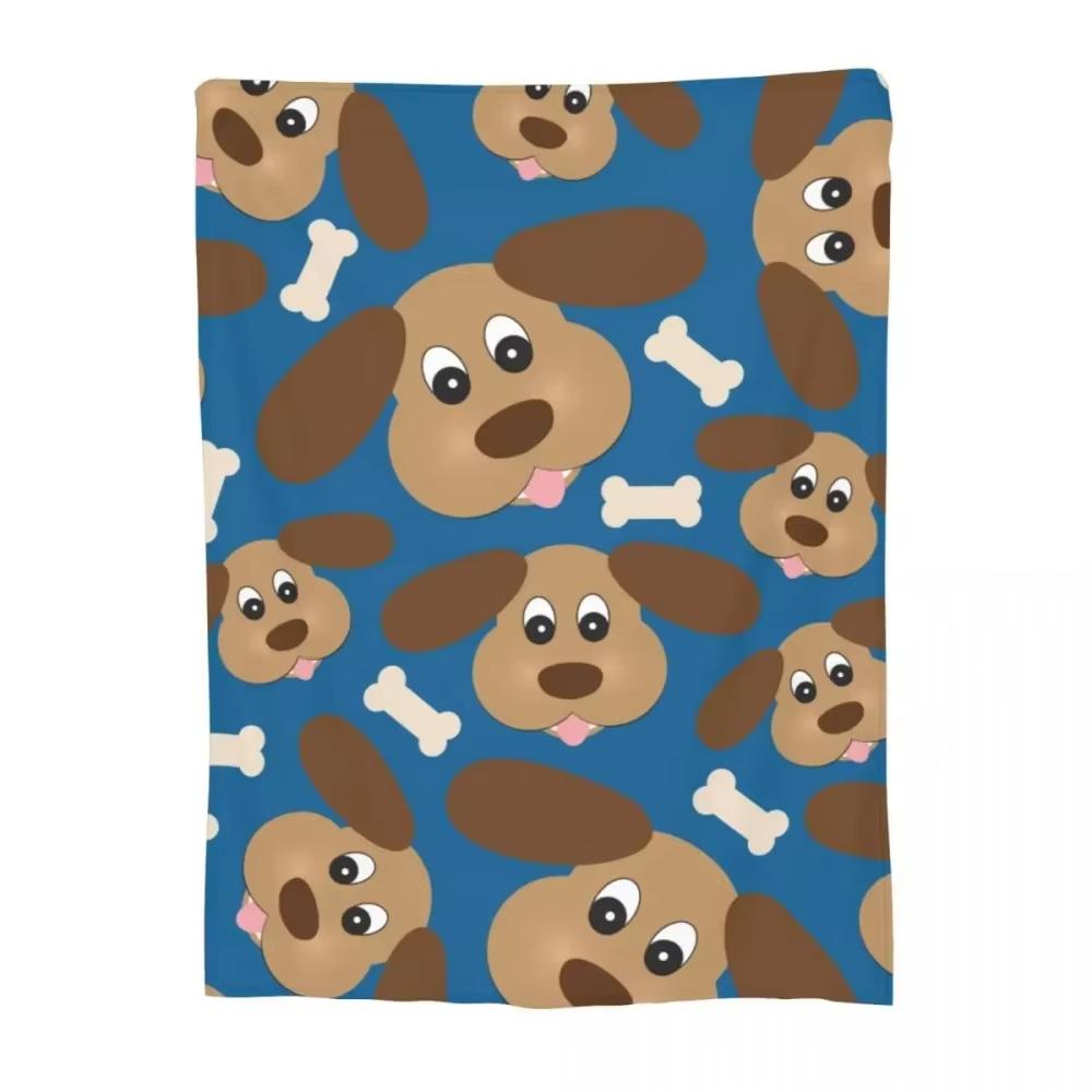 

Cartoon Dog Bone Flannel Blanket Instagram Style Warm Nap Kids Room Home Decor Throw 75x100cm (30x40inch)