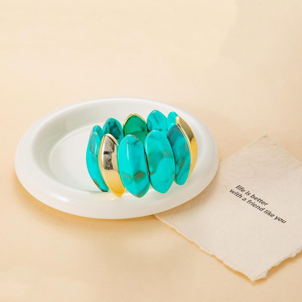Retro Smudged Acrylic Elastic Bracelet, Exaggerated Personality, Simple Geometric Temperament, Advanced Sense Of Jewelry Women