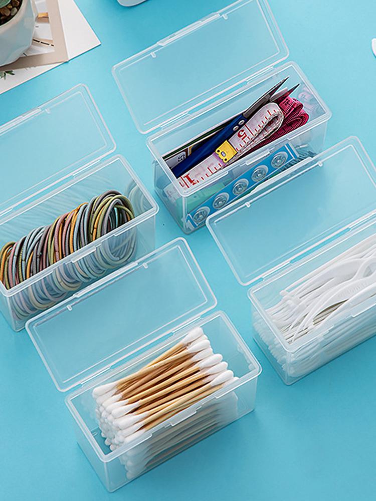 Small Clear Earring Storage Box Portable Cotton Swab Storage Containers Transparent Jewelry box Jewelry Box