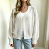 Women's Openwork Knit Button Down Cardigan Sweater for Casual Everyday Wear