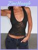 Y2k Sexy Lace Cami Top With High Elasticity For Streetwear Women