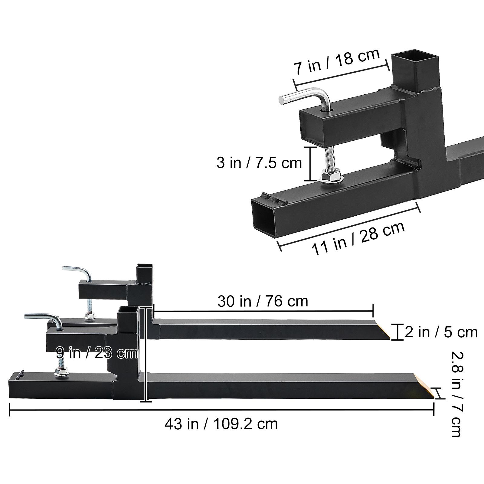 

SucceBuy 43 /60 Навесные вилы для паллет 2000/4000 фунтов Вилы для ковша трактора Тяжелые вилы для паллет для навесного оборудования трактора Погрузчик с бортовым поворотом