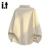 Izzue Women's Faux Two-Piece Polo Sweatshirt