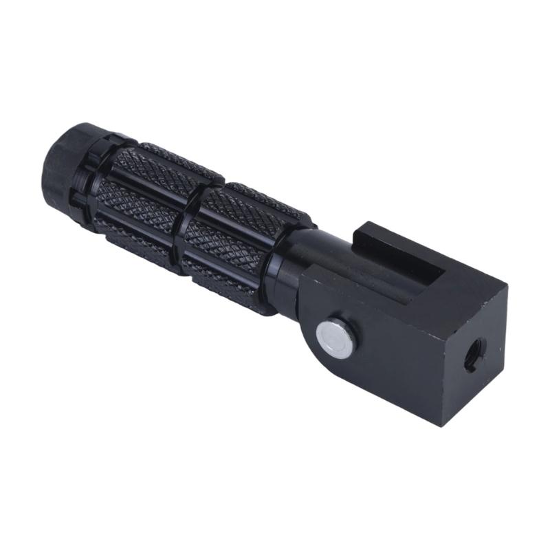 Motorcycle Foot Pegs Pair With 8Mm Mounting Size, Hinged Aluminum Footrest Pedals, Black Grip Pattern for Repair Work and Road Use