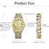 Diamond Watch Bracelet Analogue Watch with Roman Waterproof Quartz Simple and Stylish Fashion Accessory Perfect Gift for or Day Men's Two-Piece Set