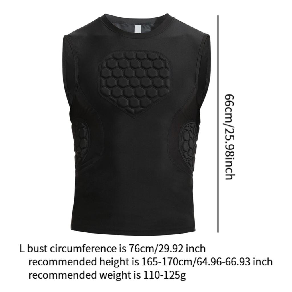 Men's Compression Shirt with Chest Protection for Sports Activities