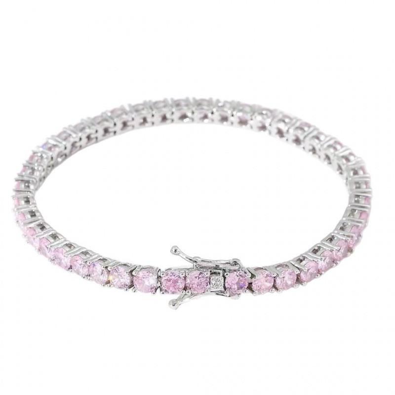 Elegant Micro-Set Zircon Tennis Bracelet Women Men Minimalist Geometric Design In Gold Tone