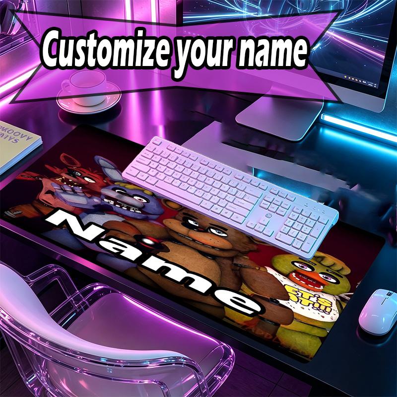 Özel İsimli Kişiselleştirilmiş Five Nights at Freddy's Desenli Mouse Pad, Dizüstü Bilgisayar Masa Matı, Ev için Dekoratif Masa Matı Klavye Altlığı Hediye