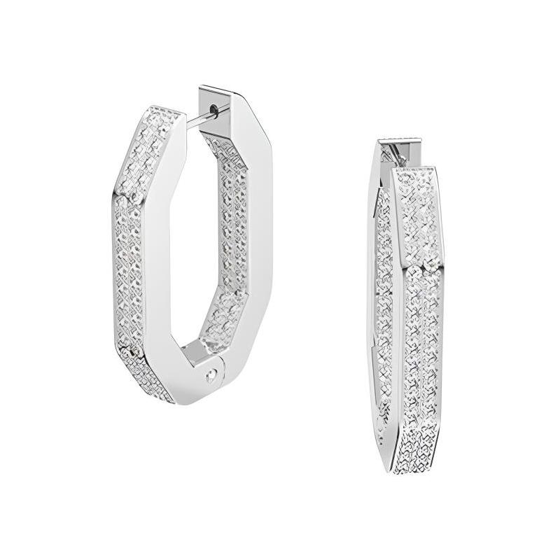 Swarovski Large hoop earrings for women, silver 5618308 серебряный