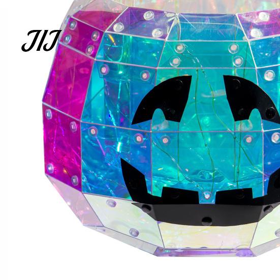Spooky Carnival Party Supplies Halloween Prismatic Pumpkin Night Light, USB Colorful LED Lamp for Creative Holiday Light Party, Glowing Candy