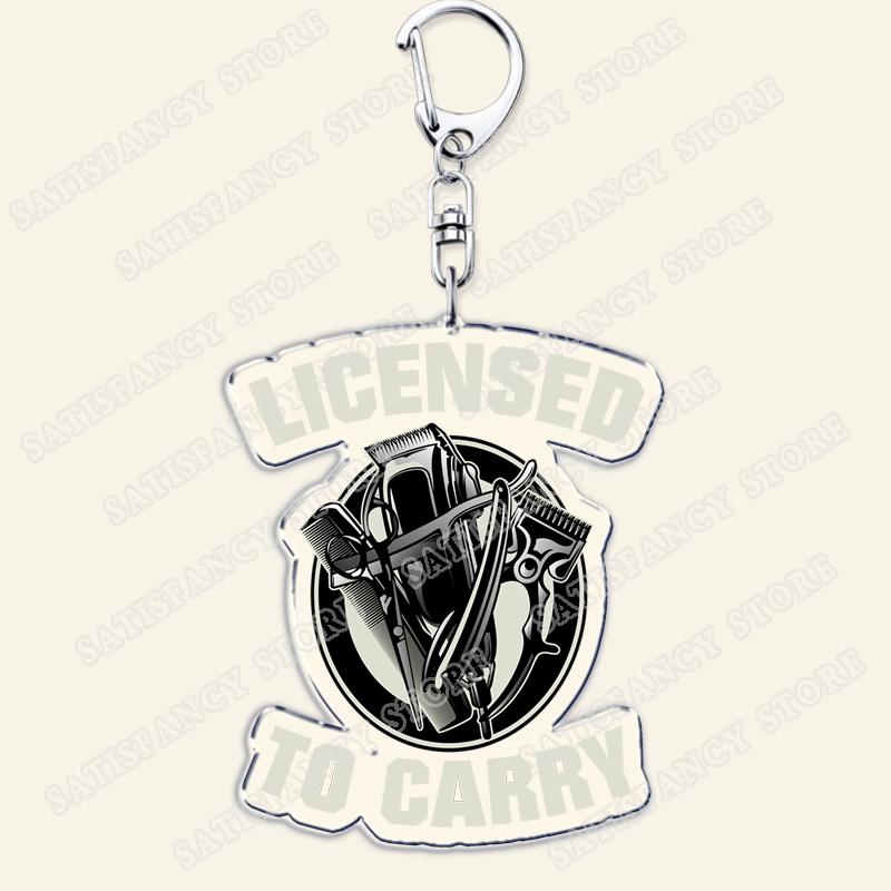 Barber Shop Keychains for Accessories Bag Barbershop Scissors Hairdresser Beard Hairstylist Keyrings Jewelry Friends Fans Gifts