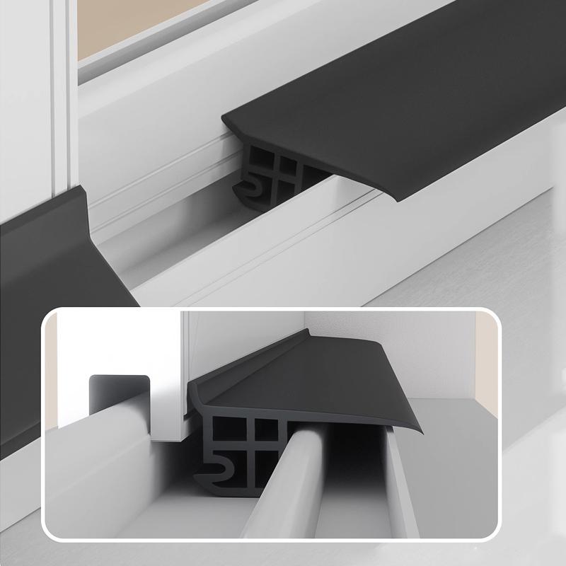 1m Aluminum Alloy Window Edge Water Deflector Sealing Strip Balcony Water Blocking Bar Sliding Window Windproof Waterproof Board