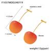 European & American Cherry Resin Stainless Steel Earrings for Women - Trendy & Creative Design
