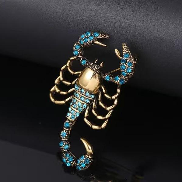 1Pc Scorpion Brooches With Rhinestone Alloy Brooch Pin Vintage Jewelry Gift