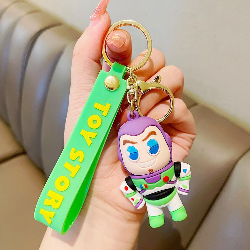 Adorable Cartoon Toy Story Keychain Soft Rubber Buzz Lightyear Figure Key Accessory Buzz