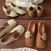 Retro Nische Blume Quadratkopfschuhe Damen Sommer und Herbst flache weichsohlige handgefertigte Schuhe Kinder