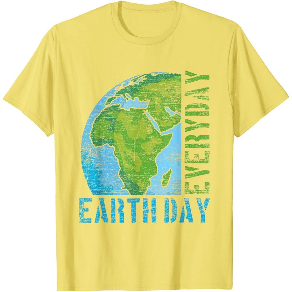 Everyday Earth Day Graphic Tee Distressed Print Casual Short Sleeve T-Shirt for Unisex