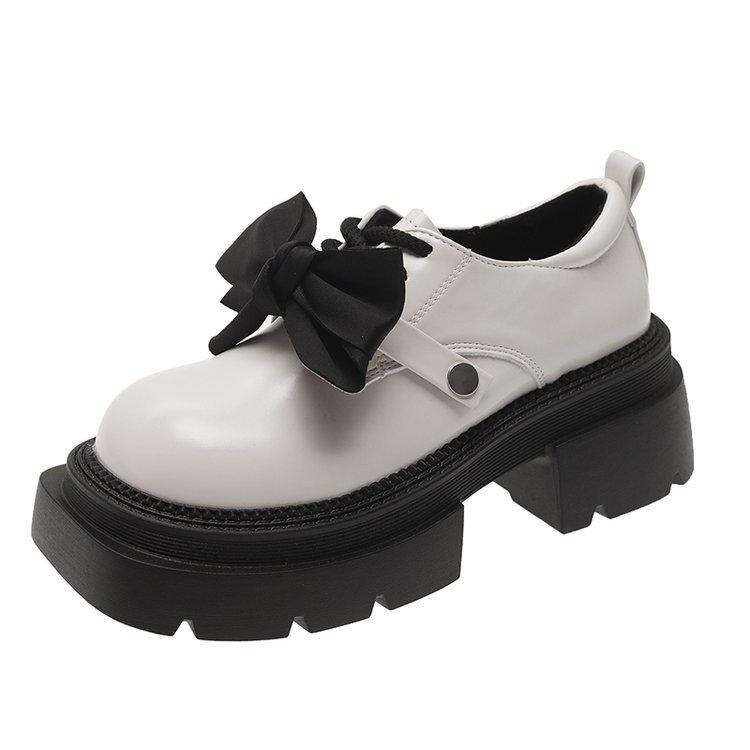 Ziyan~ Small leather shoes women's 2025 new summer versatile single shoes retro British style black platform loafers