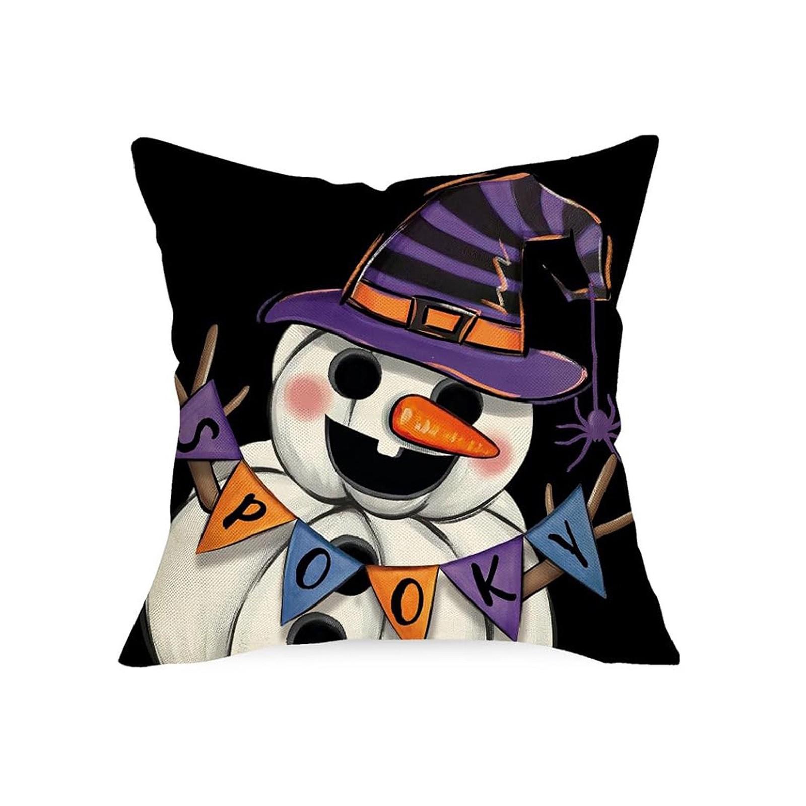 

Halloween Decorative Linen Throw Pillow Cover With Single Sided Print (Pillow Insert Not Included) One Size