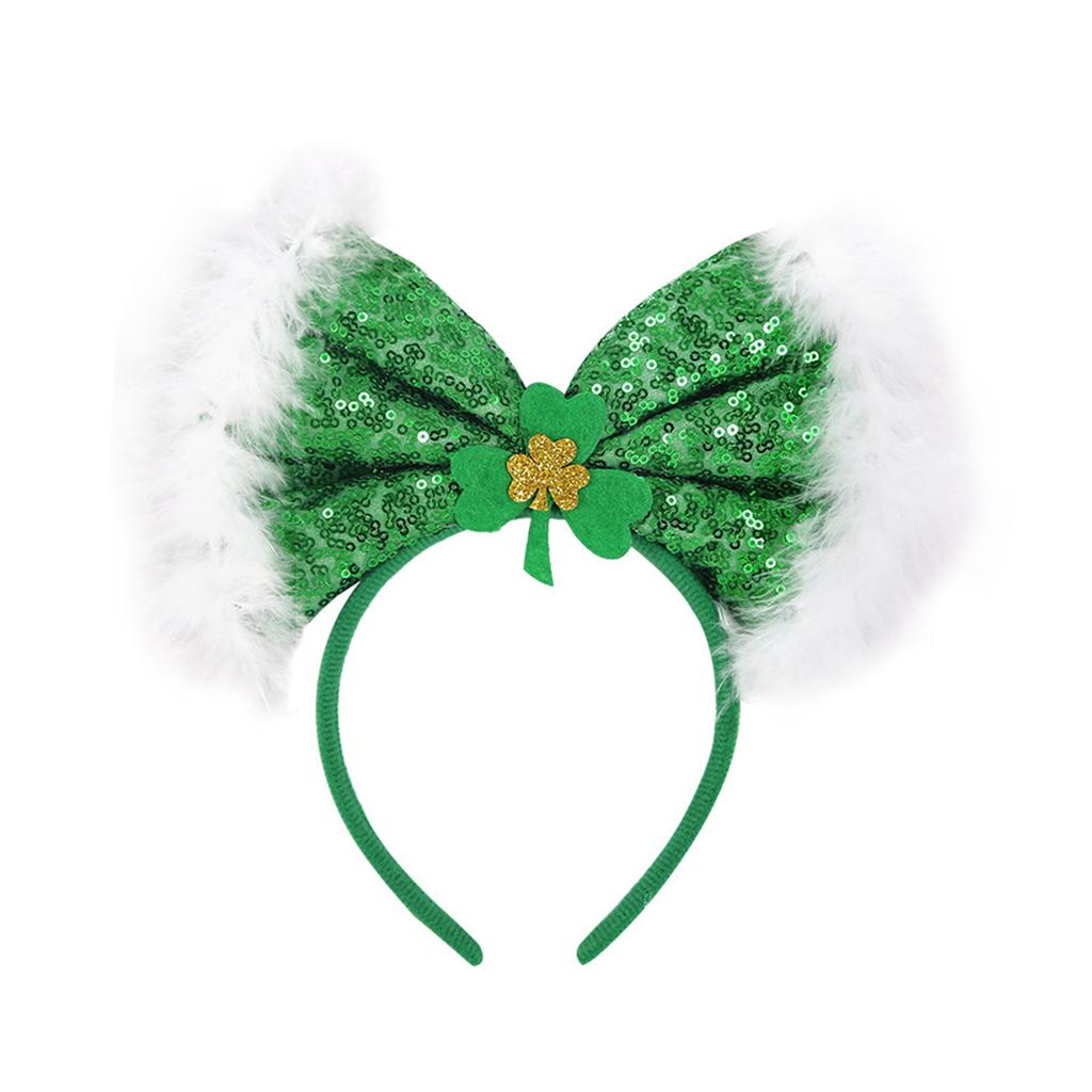 StPatricks Day HairHoop for Irish National Day Celebration Glittering Powder Headband for Theme Party Festival Gathering
