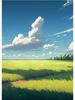 Vintage Japan Feld Natur Landschaft Poster Leinwand Malerei Gras Wolke Bäume Anime Wand Kunst für moderne Wohnzimmer Home Decor