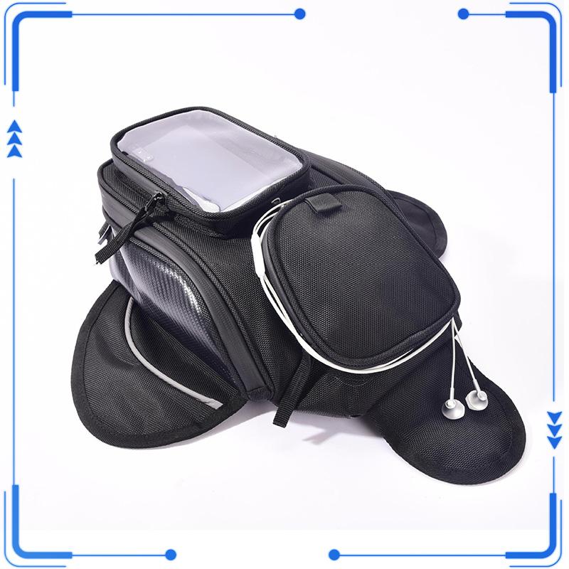 Motorcycle Fuel Tank Bag Motorcycle Waterproof Luggage Bag Riding with Headphone Hole Magnet Package Navigation Package