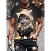 Summer Fashion Fun Cartoon Cat Pattern T-shirt