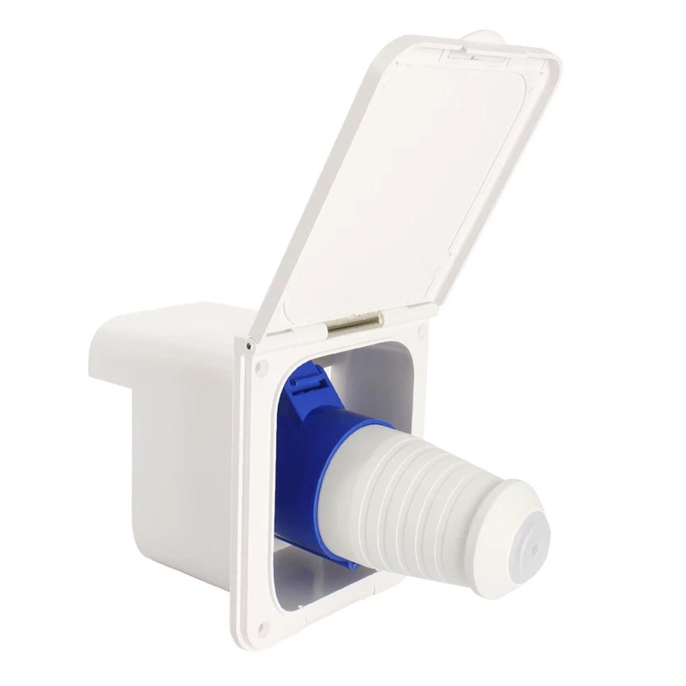 RV Camper 220V-240V 32A External Flush Hook Up Waterproof Plug Socket With Waterproor Cover For Caravan Trailer Motorhome