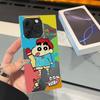 Przezroczyste kwadratowe etui ochronne na tył z tubą dla iPhone 16 ProMax 15 Plus 13 11 14 Pro Max 12 Anti-Oxygen, Wzór plakatu Shin-chan