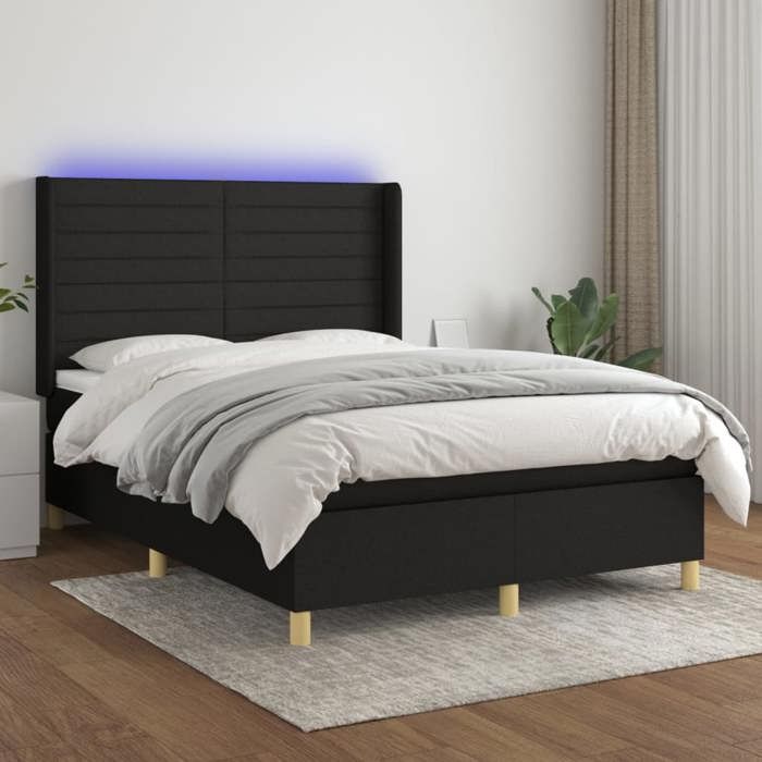 VidaXL Sommier à Lattes de Lit avec Matelas et LED, Lit Rembourré, Lit Double, Lit Adulte de Chambre à Coucher Intérieur, 3138951