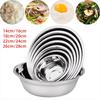 New Round Stainless Steel Bowls Thicken Multiple Sizes Soup Bowl Washing Fruit Bowl