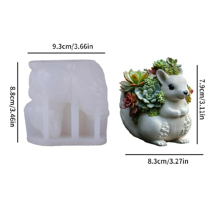 Flexible Silicone Mould Accessory for Creating Squirrel Planter Decoration With Resin And Plaster Daily Use