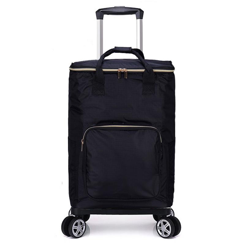 Stylish Insulated Foldable Shopping Cart with Universal Wheels