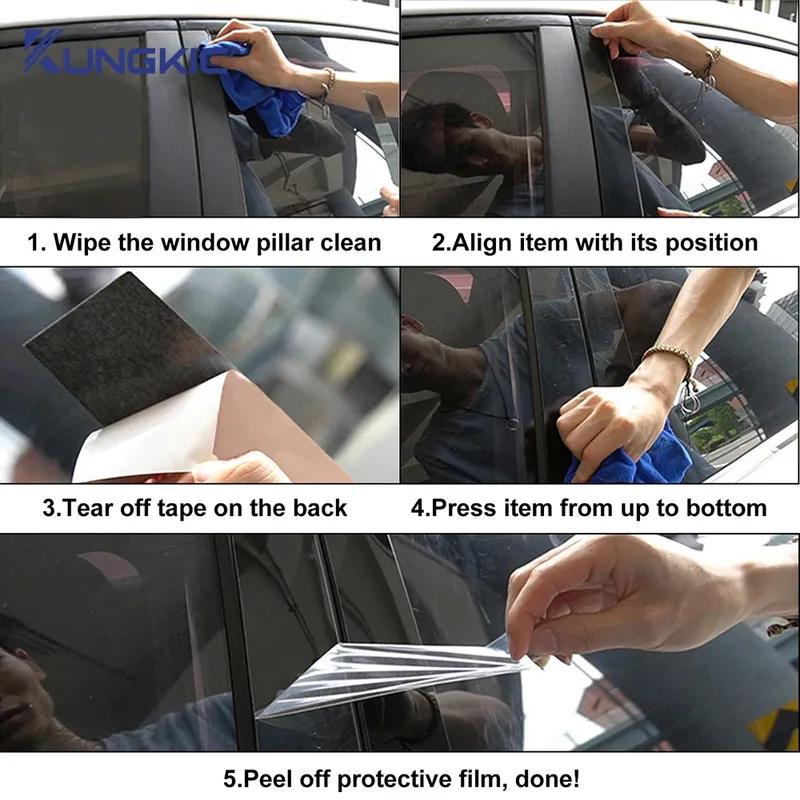 Car Window Door Column B C Pillar Post Trim Stickers For Toyota RAV4 2024 2025 Glossy Black Accessories