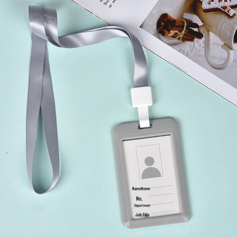 Sliding ABS Name Badge Holder with Lanyard for Student ID or Bus Card