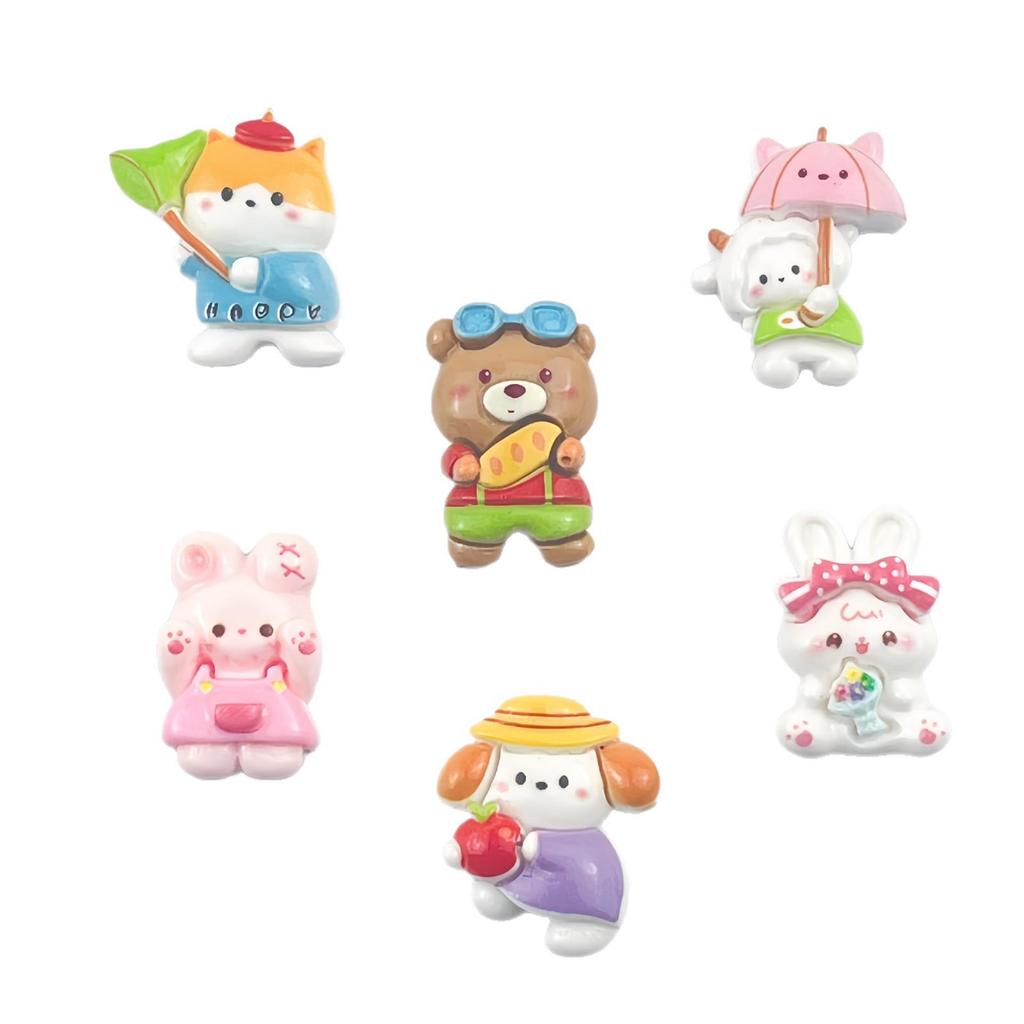 Adorable Resin Animal Accessories for DIY: Hair Clips, Keychains, Phone Cases, Crocs, and Fridge Magnets