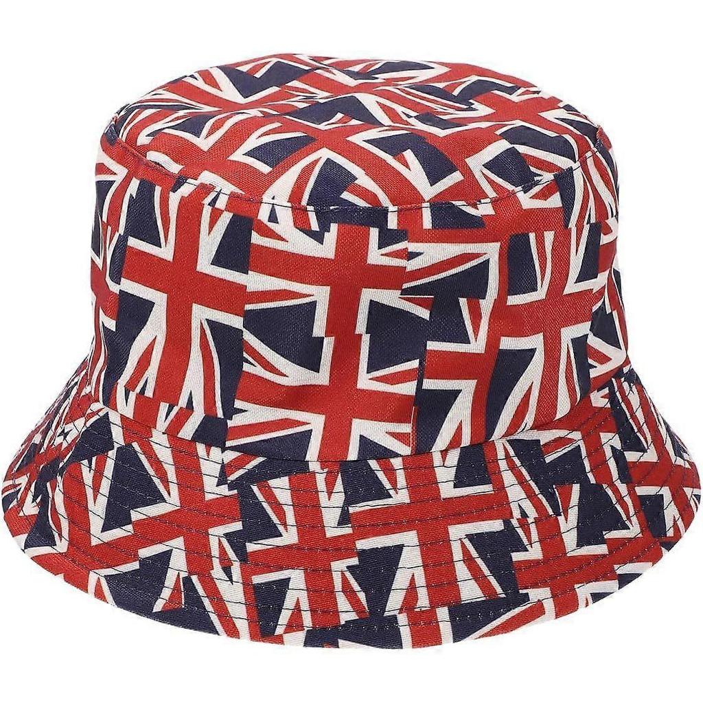 Britische Flagge Wendbarer Fischerhut für Damen Teenager Union Jack Sonnenhut Sommerfest Outdoor-Party Zubehör