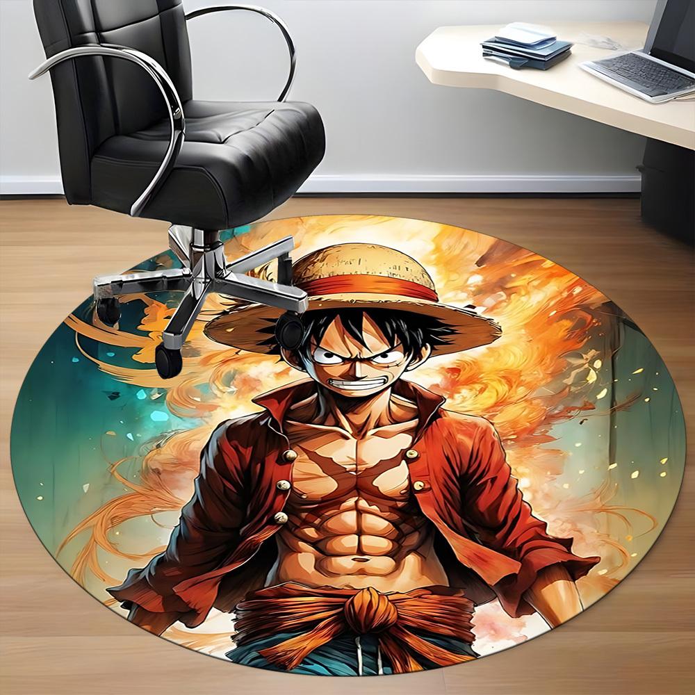 1pc Luffy One Piece Office Round Area Rug, Under Office Chairs Bedroom Living Room Home Decor, Room Deco, Available in Various Sizes121