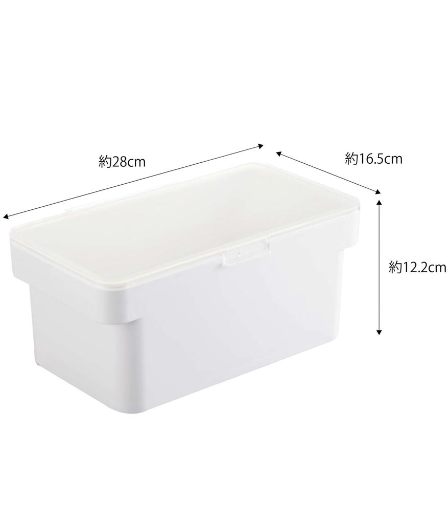 Yamazaki Airtight Pickling Case with Water 28cm W x D x Tower Clear Refrigerator Vegetable Compartment 4944 (Yamazaki) Drainer, White, 16.5cm 12.2cm
