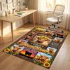 Cow Highland Theme Crystal Velvet Rug Personalized Custom Name Text Soft Floor Mat Home Decor